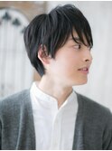 20代30代ブラック前髪パーマくせ毛風スマートマッシュb新所沢