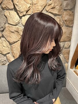 ラック(LUCK) ピンクラベンダー/船橋/くすみベージュ/細めハイライト