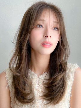 アグノス 青山(Agnos) イメチェン前髪レイヤーカットピンクベージュアンブレラカラー