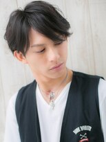 メンズヘア ビーセカンド 草加店(MENS HAIR B-2) 大人アッシュブラック七三分けフェザーマッシュ韓国ヘアa1草加