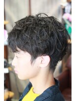 オーバーキャプテンネイキッド(OVER CAPTAIN NAKED) 学生ナチュラル2ブロック×ツイストパーマ