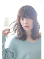 ジーナ 福岡天神(Zina)&nbsp;☆Zina☆おフェミなやわらかウェーブ　ワイドバングスタイル２