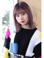 ノイ(neu)&nbsp;輝くラベンダーアッシュで透明感と艶やかな切りっぱなしボブ