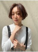 センターパート× ショートボブ