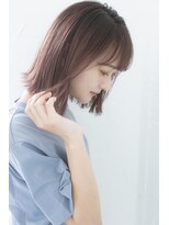 アジールヘア 所沢プロペ通り店(agir hair)&nbsp;切りっぱなしボブピンクカラー20代30代40代