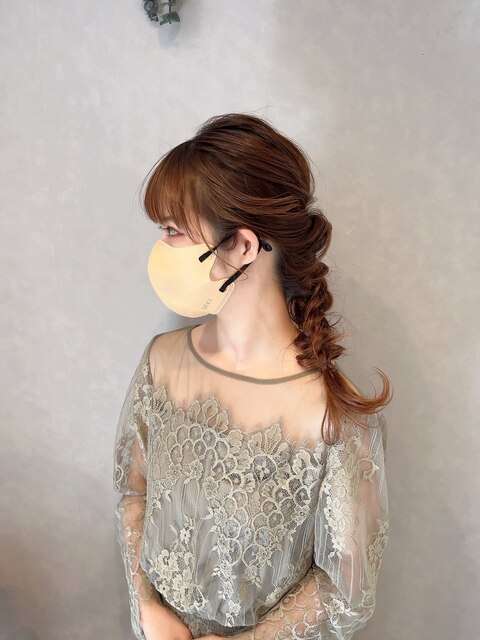 編みおろし×パーティーヘアセット