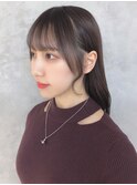 顔まわりカット_グレージュカラーボブウルフ_ba423381