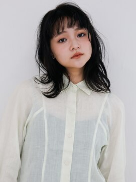 オンク 新宿(onk) 黒髪/グレーベージュ/レイヤーロング/前髪パーマ[新宿駅]