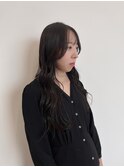 【韓国ヘア/ラベンダーグレージュ/顔まわりカット/くびれ巻き】