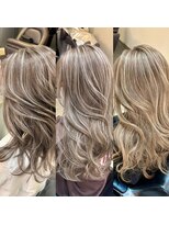 ブレンド 渋谷(BLend)&nbsp;前髪ハイライトカラー似合わせカットウェーブミディアム