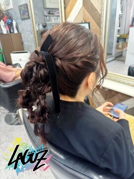ラグズ 茅ヶ崎(LAGUZ) 【ヘアセット】 編みおろしポニーテール 茅ヶ崎 早朝ヘアセット