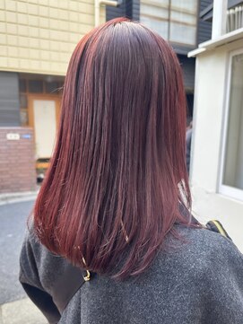 ラレイ ハラジュク(Lalei harajuku) 【白石】ブリーチなし暖色ワインレッド原宿学割U24