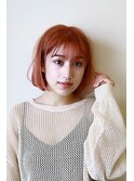 透け感があるカシスオレンジボブ