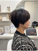 ◇大人可愛い20代30代40代50代前下がりショートボブ丸みショート