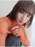 ベージュカラー/ボブ/顔まわりレイヤー/前髪/イメチェン