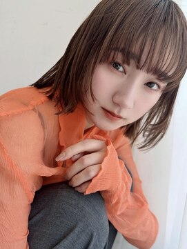 トリッカ 銀座(tricca) ベージュカラー/ボブ/顔まわりレイヤー/前髪/イメチェン