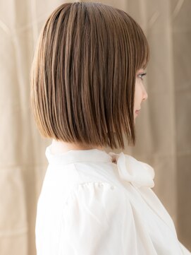 カバーヘア ブリス 北浦和(COVER HAIR bliss) ヘーゼルグレージュ切りっぱなし前下がりボブY北浦和20代30代