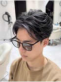 50代40代白髪ぼかしシルバーメッシュバレイヤージュ