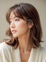 エリマ 横浜西口(elima)&nbsp;横浜ミディアムボブミルクティーベージュマロンブラウンカラー