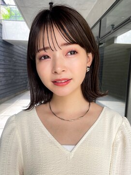 ガーデンヨコハマ(GARDEN YOKOHAMA) 切りっぱなしボブ 暗めカラー くびれヘア ナチュラルブラウン