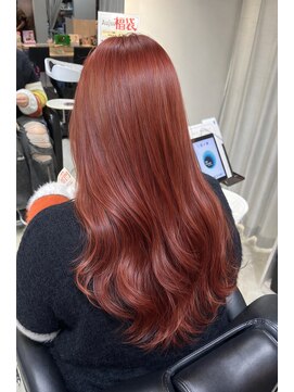 ブルーバイブレーション BlueVibration ロング/暖色カラー/フィグレッド/白髪ぼかし