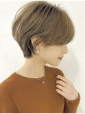 ナチュラル/ハンサムショート/白髪ぼかし/前髪なし/小顔効果