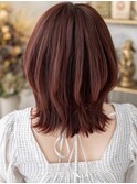 淡いピンクベージュクラゲカットくびれウルフA14北浦和20代30代