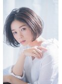 ひし形シルエット 切りっぱなしボブ 黒髪 大人かわいい 暗髪 楽