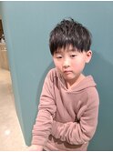 ☆キッズカット可愛い黒髪爽やかツーブロックマッシュ