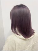 ダブルカラーピンクラベンダーカラーケアブリーチハイトーンヘア
