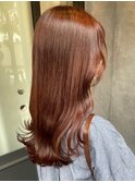 韓国イメチェン似合わせカットレッドブラウンレイヤーロング立川