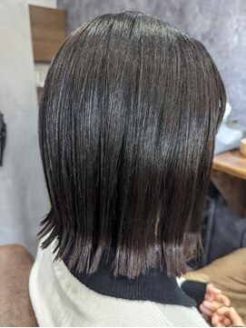 ロム 切りっぱなしボブ/アースカラー/レイヤーロング/30代40代