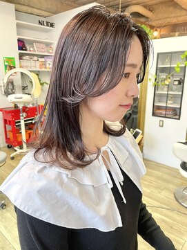 ヌード(NUDE) NUDE 顔周りレイヤーカット 韓国 レイヤーボブ 結べるボブ