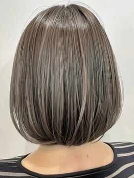 ネックス 表参道本店(nex) デザインカラーレイヤーカットウェットヘアオリーブベージュ白髪