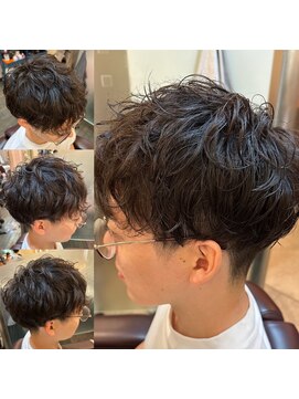 銀座マツナガ 浅草店 メンズアイロンパーマツーブロックマッシュ刈り上げ