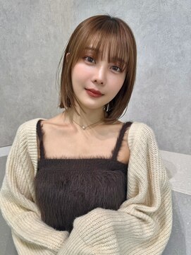 アッシュ 二子玉川店(Ash) レイヤーボブ×ピンクベージュ