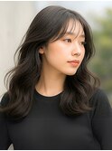 韓流韓国ウェーブ巻き色気顔周りレイヤー小顔