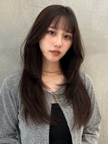 ロンド メリー 大宮(Lond merry) ミニウルフチェリーブラウンブリーチなしレイヤー韓国前髪/池袋