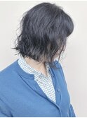 ＊くせ毛風ボブくせ毛カット顎ラインボブ耳かけボブ大人ボブ30代