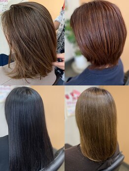 ヘアフォーラムの写真/大人女性のための上質カラー。髪と頭皮に優しく、艶感・潤いのある仕上がりに♪白髪染めもOK！