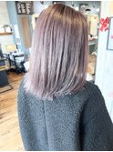 似合わせカット×ピンクベージュ×ホワイトラベンダー