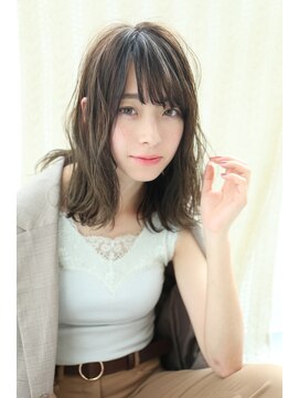 ネオリーブクレア 綱島店(Neolive Krea) ゆるふわ外ハネロブセミウェット斜めバングハイライトデジパ