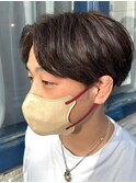 ニュアンスパーマセンターパートコンマヘアツーブロック