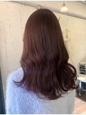 ブリーチなしピンクブラウン