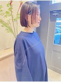 大人美人艶カラーブラウンデザインボブ