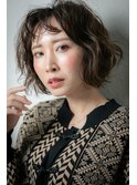 くすみベージュ乾かすだけ抜け感ボブパーマv戸田公園20代30代