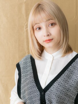 カバーヘア ブリス 上尾西口店(COVER HAIR bliss) 透明感カラーホワイトブロンド姫カットレイヤー315X上尾10代20代