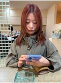 レイヤーカット×暖色