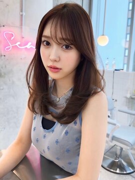 ルームバイシー 新宿(Loom. by Sea) ミディアム×ココアブラウン［顔まわり/レイヤー/新宿］