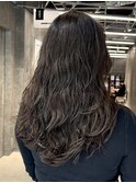 デジタルパーマロングレイヤーカーテンバングコテ巻き風